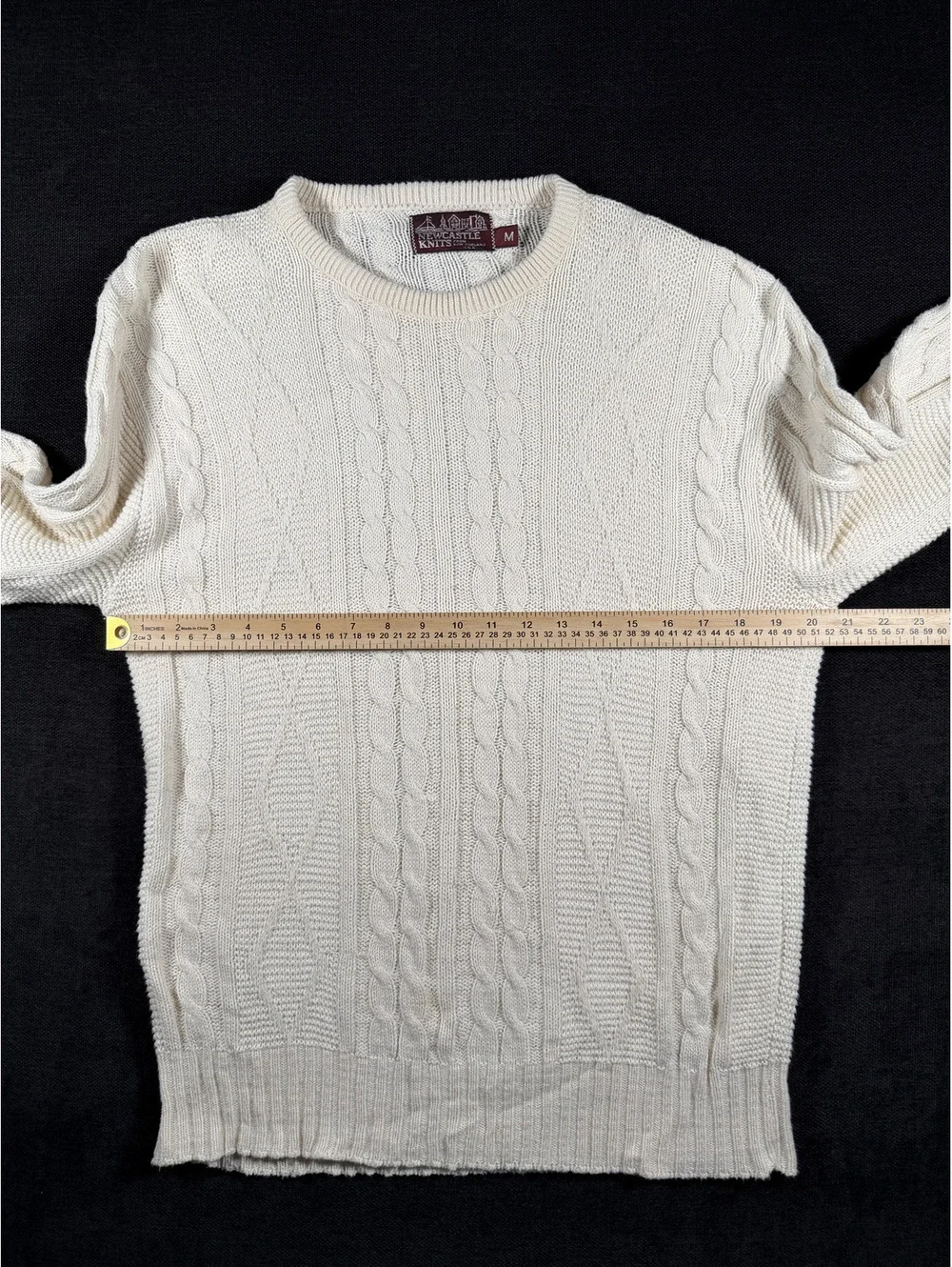 Newcastle Knits Cream Cable Knit Sweater Medium